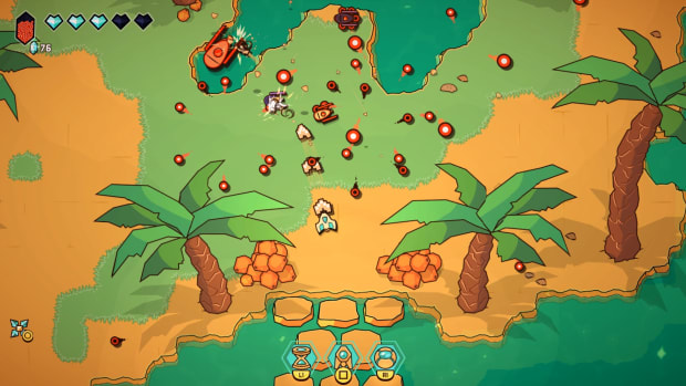 A player ship fighting against enemies in Minishoot Adventures