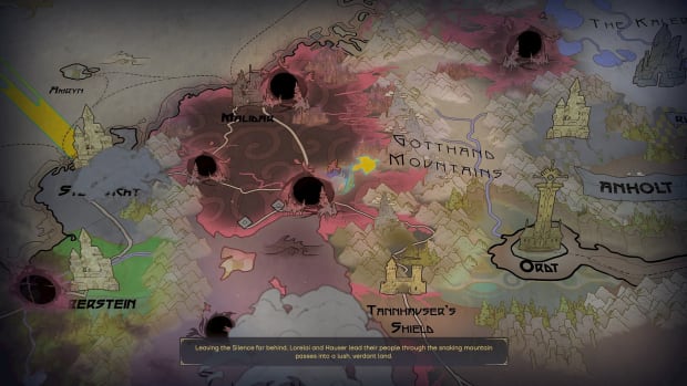Songs of Silence screenshot showing the campaign map.