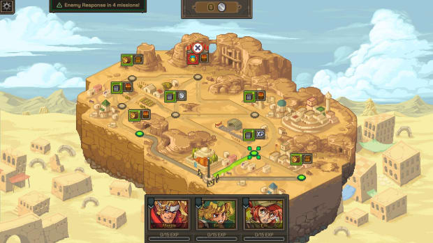 Metal Slug Tactics screenshot of a region map.