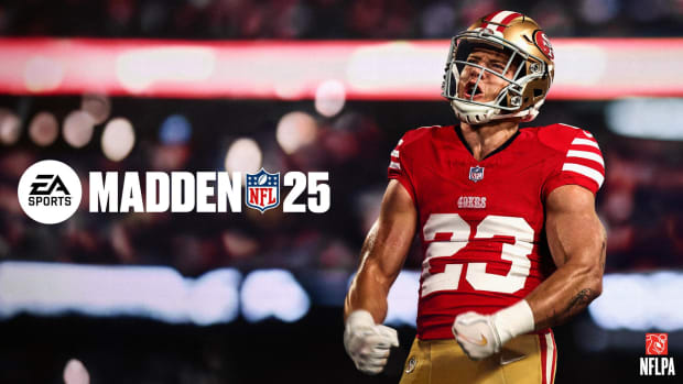 Madden NFL 25 Standard Edition cover key art featuring San Francisco 49ers running back Christian McCaffrey