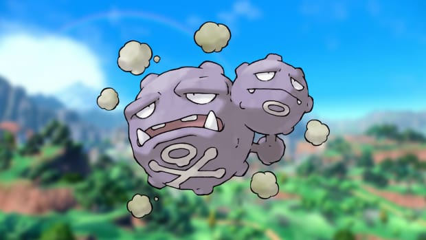 Weezing on a Paldea backdrop from Pokémon Scarlet and Violet