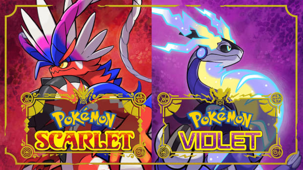 Key art for Pokemon Scarlet and Violet showing the games' logos in front of Koraidon and Miraidon