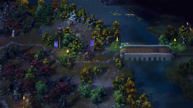 Songs of Conquest Rise Eternal screenshot showing an undead Wielder standing in front of a bridge.