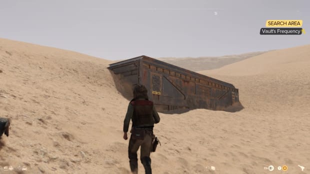 You'll find the vault behind a sand dune.