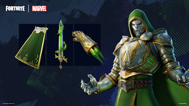 The Pandora armor set for Doctor Doom in Fortnite