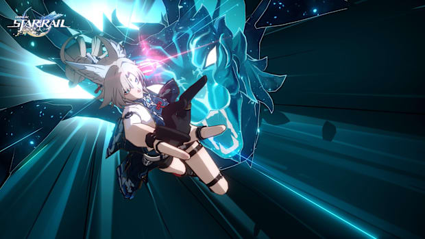 Honkai: Star Rail screenshot showing Feixiao alongside a spirit dragon.