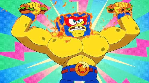 SpongeBob reimagined as a WWE wrestler in Brawl Stars