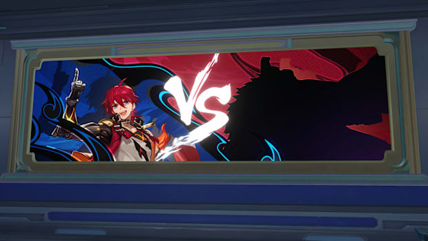 Honkai: Star Rail screenshot of a poster showing Luka and Svarog.