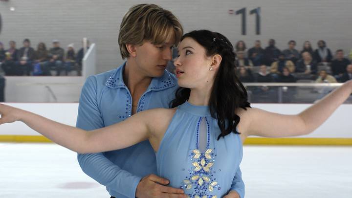Finding Her Edge: Season 1. (L-R) Cale Ambrozic as Brayden Elliot and Madelyn Keys as Adriana Russo in Finding Her Edge: Season 1
