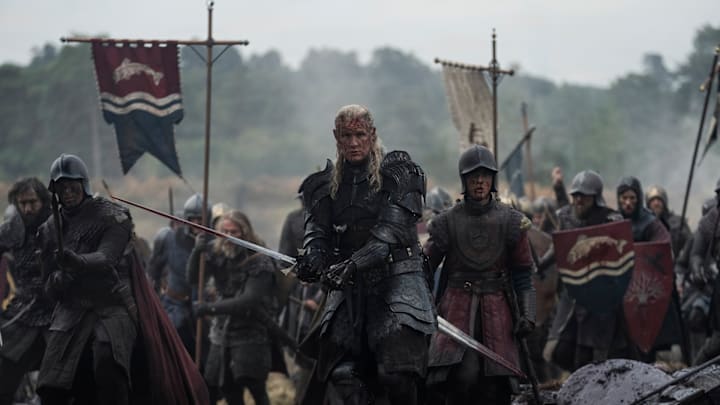 Matt Smith as Daemon Targaryen in House of the Dragon season 3. Photograph by Theo Whiteman/HBO.