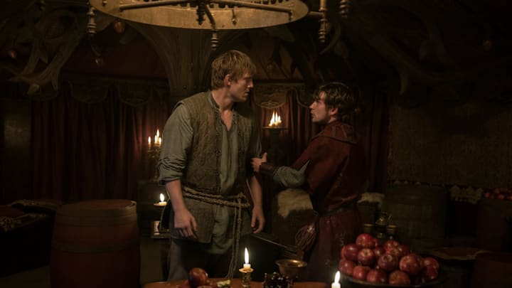 Peter Claffey (Dunk) and Shaun Thomas (Raymun Fossoway) in A Knight of the Seven Kingdoms. Courtesy of Steffan Hill/HBO.