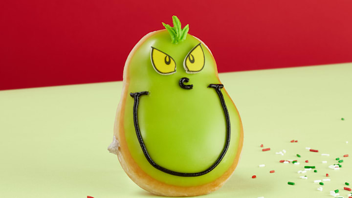 Krispy Kreme Grinch inspired holiday doughnuts