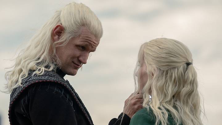 Matt Smith as Daemon Targaryen, Charlie Gordon as fake Daeron in House of the Dragon season 3 episode 3.