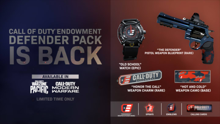 "The Defender Pack returns in celebration of the Call of Duty Endowment’s placing of 100K veterans into high-quality jobs."