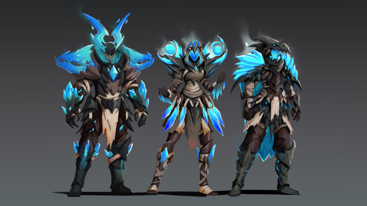 From left to right: Death Knight, Mage, Hunter