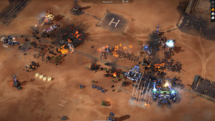 Mechabellum screenshot of a battle.