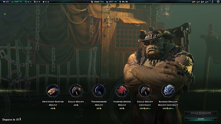 Age of Wonders 4: Giant Kings screenshot of a merchant.