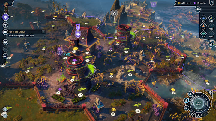 Endless Legend 2 screenshot showing an Aspect city.