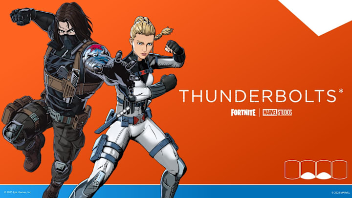The Winter Soldier and the White Widow as Fortnite skins for Thunderbolts.