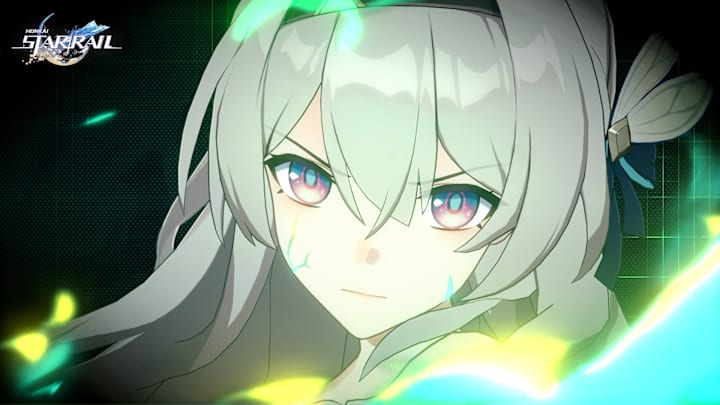 Honkai: Star Rail screenshot of Firefly's face.
