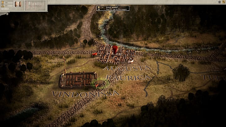 Pax Augusta screenshot of the overworld map.