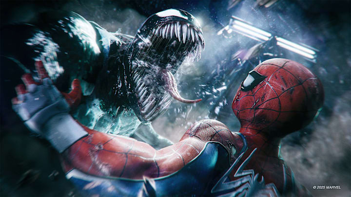 Venom bites at Spider-Man's face in Marvel's Spider-Man 2