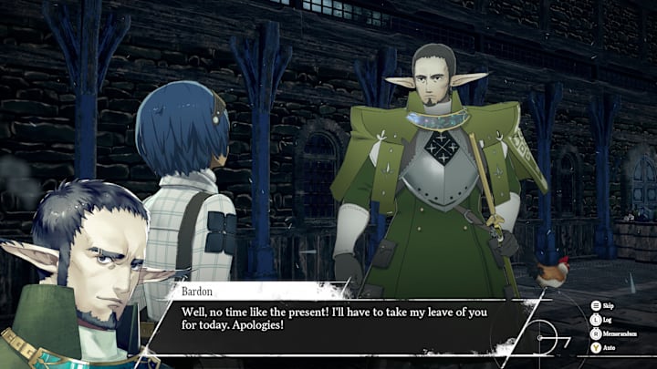 Bardon talking to the protagonist.