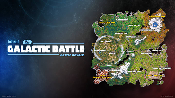 The Chapter 6 Season 3 map viewed from above.