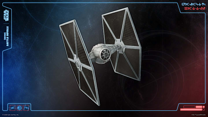 A Tie Fighter that's being added to Fortnite.