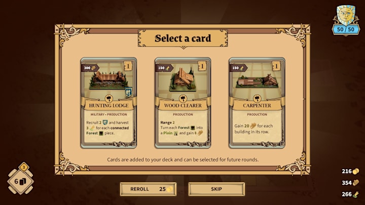 Drop Duchy screenshot showing card selection