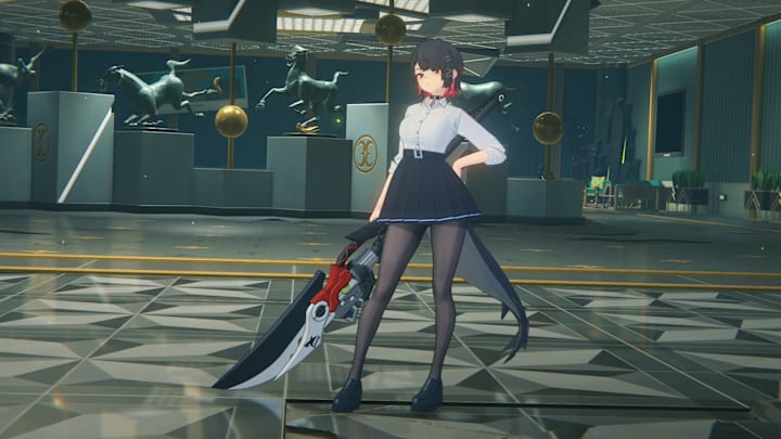 Zenless Zone Zero screenshot of Ellen in school uniform.