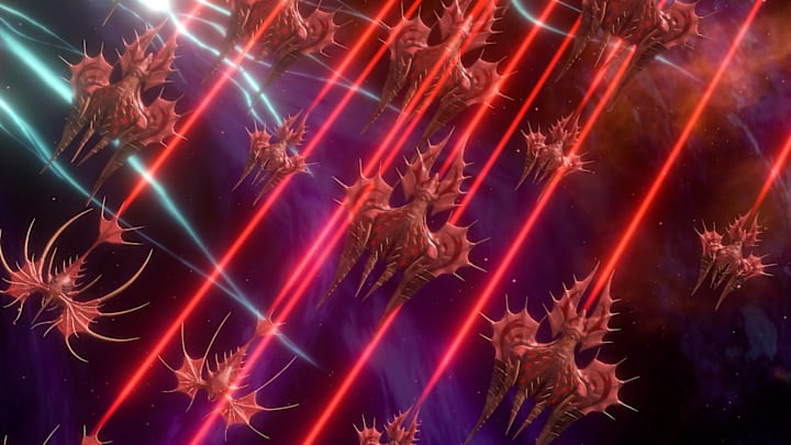 Stellaris BioGenesis screenshot of a meat fleet.