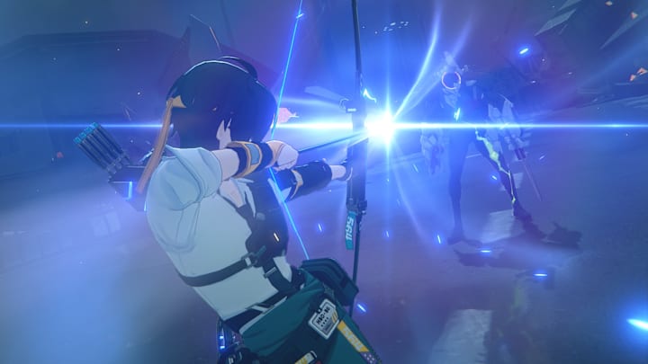 Zenless Zone Zero screenshot of Harumasa aiming his bow.