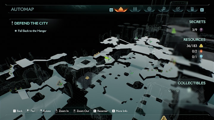 A maps showing the location of a secret key in Doom: The Dark Ages