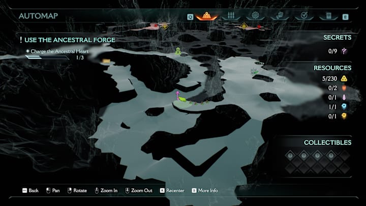 A maps showing the location of a secret key in Doom: The Dark Ages