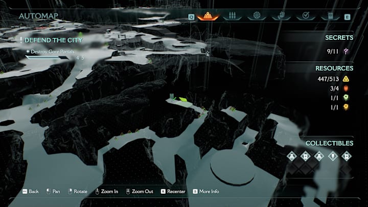 A maps showing the location of a weapon skin in Doom: The Dark Ages