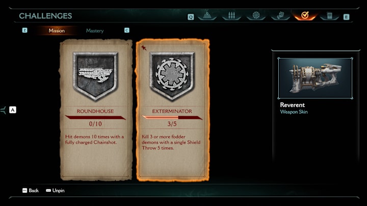 A list of challenges that unlock skins in Doom: The Dark Ages
