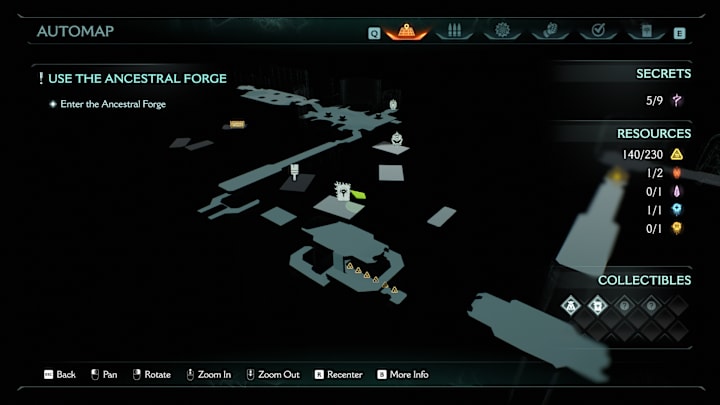 A maps showing the location of a weapon skin in Doom: The Dark Ages