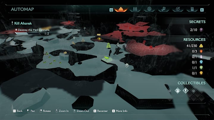 A maps showing the location of a weapon skin in Doom: The Dark Ages