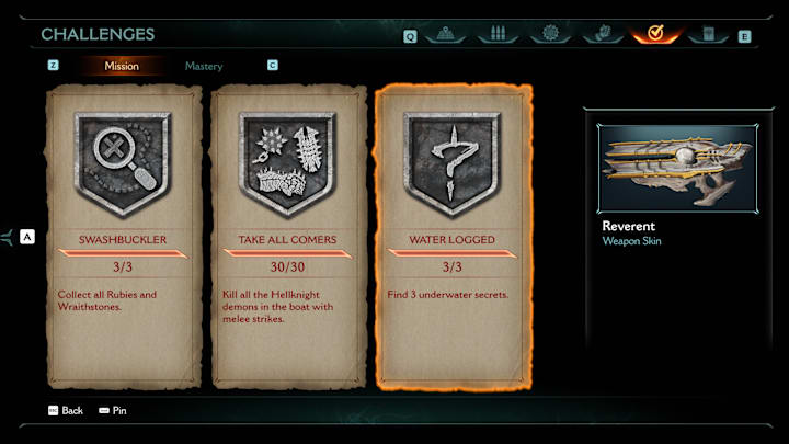 A list of challenges that unlock skins in Doom: The Dark Ages