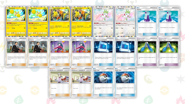 An Oricorio and Tapu Koko deck list in Pokemon TCG Pocket.