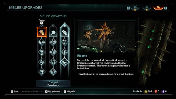 The Ripost upgrade in Doom: The Dark Ages
