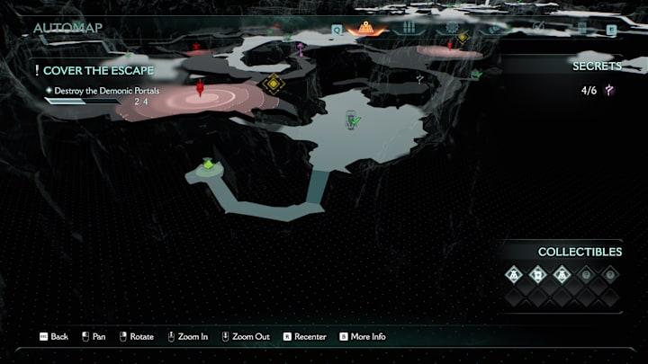A map showing the location of a collectible toy in Doom: The Dark Ages