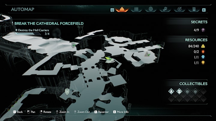 A map showing the location of a collectible toy in Doom: The Dark Ages