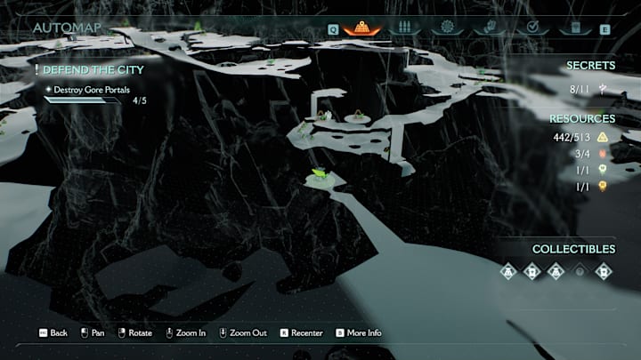 A map showing the location of a collectible toy in Doom: The Dark Ages
