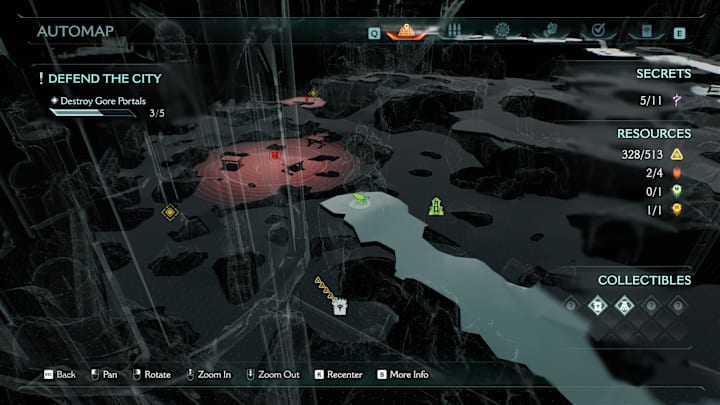 A map showing the location of a collectible toy in Doom: The Dark Ages