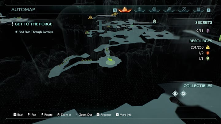A map showing the location of a collectible toy in Doom: The Dark Ages