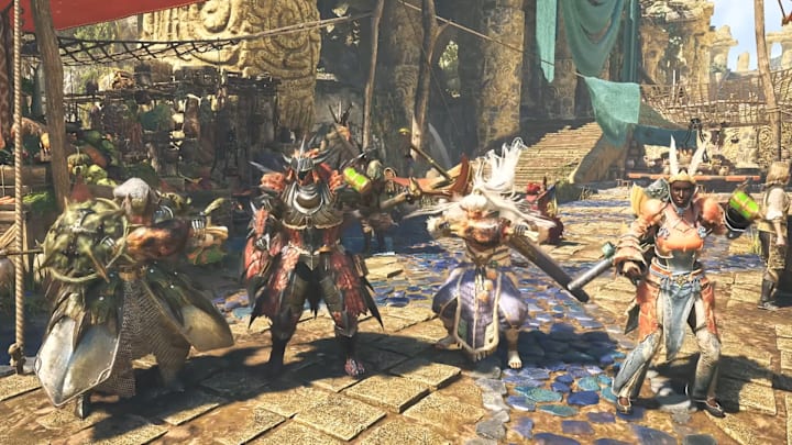 A group of players in MH Wilds
