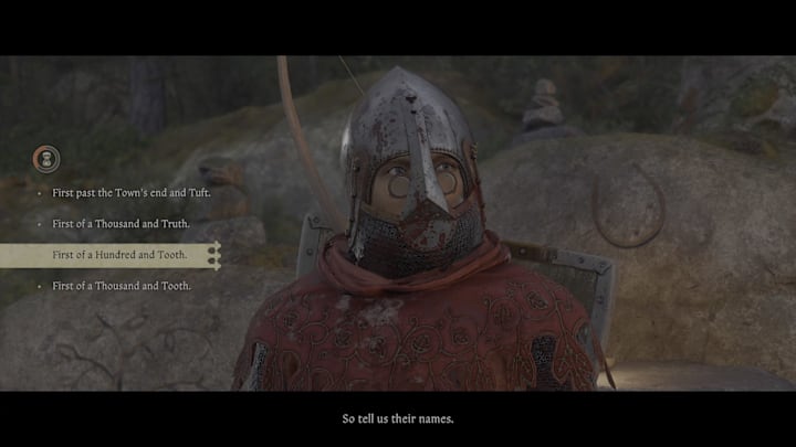 Henry in KCD2, dialogue option.