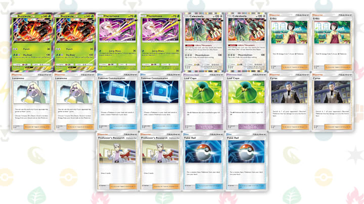 A decklist for a Buzzwole ex deck in Pokemon TCG Pocket